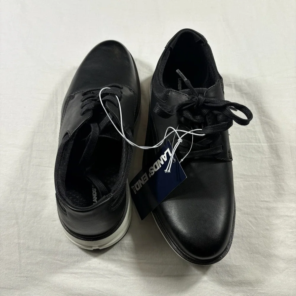 Lands' End Sport Oxford Mens 8 Black NEW‎